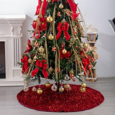 China Holiday decoration golden polyester shiny ball knitted fabric is used for bow and Christmas tree skirt for sale