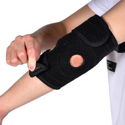 China Breathable Pad Aluminum Adjustable Neoprene Compression Arm Sleeve Wrap Elbow Brace Elbow Support for sale