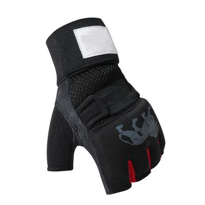 China Adult No Minimum Strong Sport Gym Weightlifting Half Toughness Gloves With Wrist Support for sale