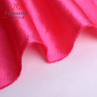 China China Red Shiny Satin Polyester Wholesale Breathable Stretch Woven Reflective Fabric for sale