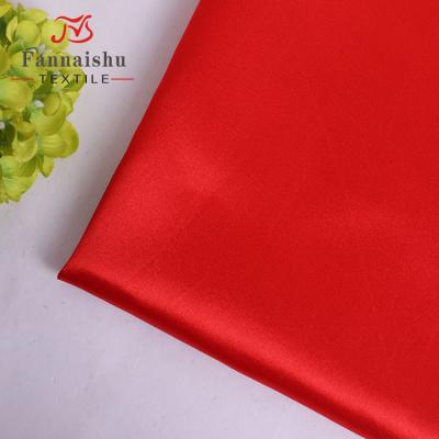 China Wholesale Breathable Spandex Red Shiny Stretch Polyester Breathable Woven Fabric For Dress for sale