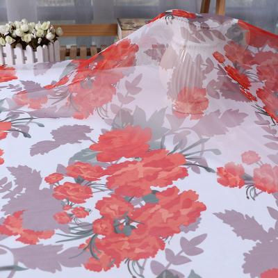 China Plain Women's Clothing Fabrics Factory Price Floral Digital Printed Organza Fabric for sale