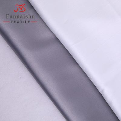 China Breathable Hot Sale Woven Polyester Stretch Brittle Satin Gray Material Fabric For Women Dress for sale