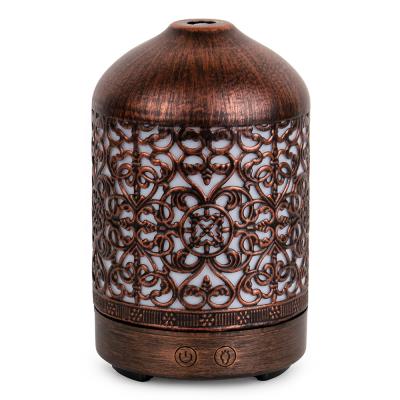 China Household Metal Vintage Essential Oil Diffusers 100ML 7 Color LED Lights Aromatherapy Oil Diffuser for sale