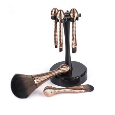 China Angular Blush Professional Makeup Brush Wholesale Professional Short Handle Mini Kabuki Brush Set for sale