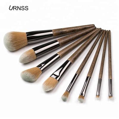 China Angular Blush Makeup Your Own Brand 8pcs Wooden Makeup Brush Vegan Cosmetics Set Brush for sale