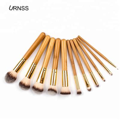 China Professional Custom Synthetic Hair Hair Brush Manufacturers China Private Label Cosmetics 11pcs Bamboo Brush for sale