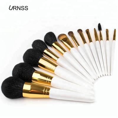 China Angular Blush New Handle Beauty Brush White Gold Olive Glitter Set Brush Private Label for sale