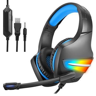 China Red Edge J6 Computer Gaming Headset 7.1 Headband 3.5mm RGB Gamer Stereo Bass Earbuds For Xbox One PS5 Laptop Comfortable To Wear for sale