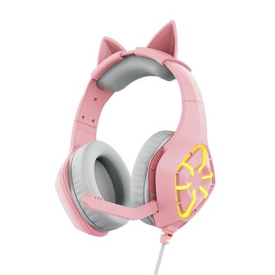 China Exclusive Headband Model GS1000 Gaming Headset Stereo Gaming Headphones Headset With Mic Cat Ear Headphones Games With RGB Light for sale