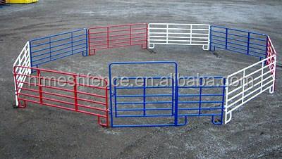 China Easily Assembled Powder Coated Welded Tubular Corral Panel Fence 6 Bar Cattle Metal Fence Panel for sale