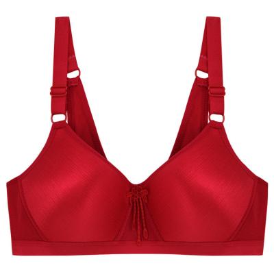 China New 3/4 cup woman sexy seamless bra high quality adjustable bra pump gathering red color for sale