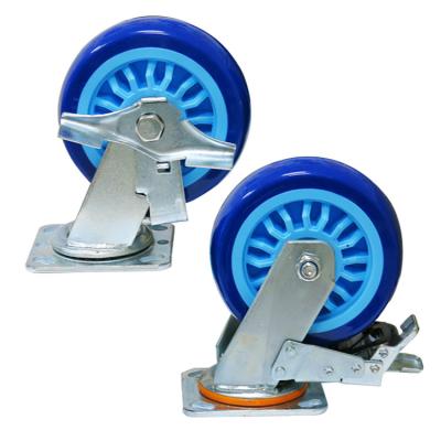 China New PIVOT Blue 6 Inch PU Industrial Caster Caster For Trolley Caster zu verkaufen