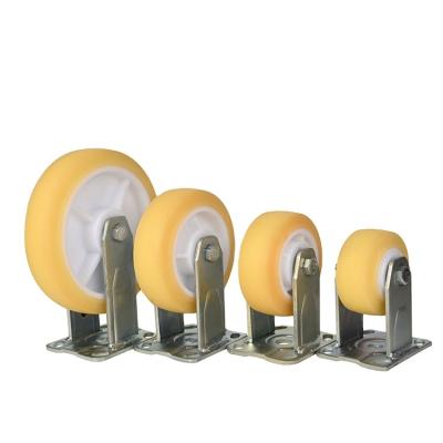 China Other PIVOT Rigid Swivel & Yellow Rigid Wear Resistant Silent Plastic Core Polyurethane Caster for sale