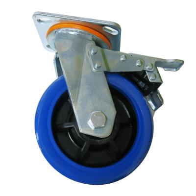 China Other high elastic thermoplastic rubber trolley tpr industrial casters wheel blue caster wheels for sale