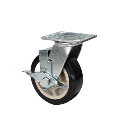 Κίνα Other PIVOT Rigid Swivel & Manufacturers Rigid Head Sale Rubber Solid Caster Center Lock Plastic Core All Iron 2 Industrial Wheel προς πώληση