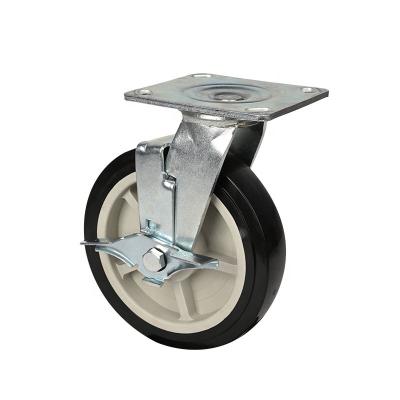 China Other 1 Ton Load Capacity Industrial Caster PVC Swivel Brake Caster Rotary Side Wheels en venta