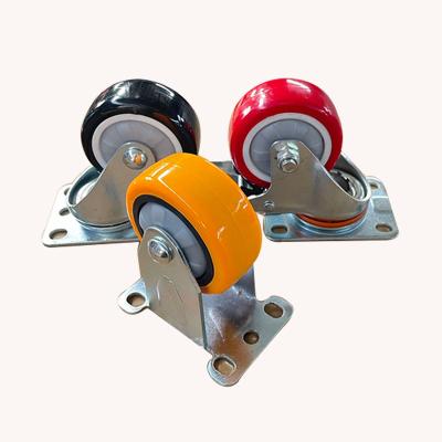 China 4 Inch PU Swivel Supplier Polyurethane Flat Caster Freewheel With High Strength Brake zu verkaufen