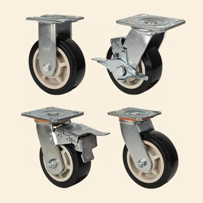 中国 Other China manufacturer black pvc/pu caster industrial trolley wheel heavy duty adjustable swivel caster wheels 5inch 販売のため