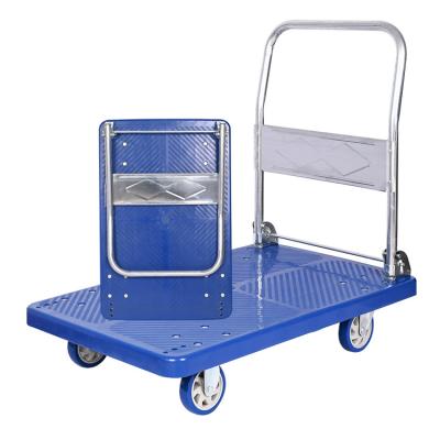 中国 Durable 90*60mm Plastic Blue Folding Load 350kg Hand Carts Carts For Material Handling Equipment 販売のため