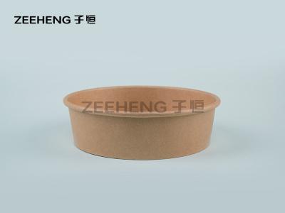 China PP Coating Brown Kraft Paper Salad Bowl Microwaveable Food Packaging for sale