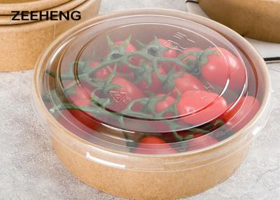 China 12oz 400ml escogen el PE que cubre el cuenco de ensalada del papel de Kraft con la tapa, Eco amistoso en venta