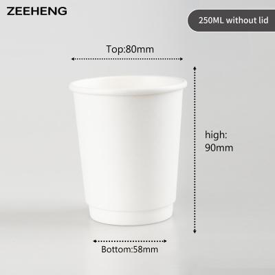 China hermético amistoso aislada pared doble de papel fuerte de Eco de las tazas de café 250ml en venta