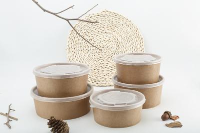 China Eco-Friendly Disposable Food Grade Bamboo Paper Bowl For Soup Salad for sale