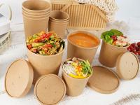 China cuencos de sopa de bambú del papel de pulpa de 26oz 780ml con las tapas en venta