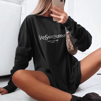 China 2022 Custom Hip Hop Anti-wrinkle Print Cotton Pullovers Custom Long Sleeve Women's Oversized Sweatshirt for sale