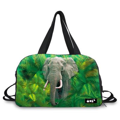 China Latest Fashion Duffel Bag With Multi Compartment Elephant Design Printing Large Capacity Custom Duffel Bag NO MOQ for sale