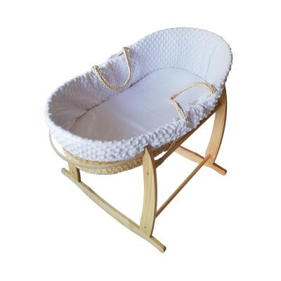 China 2021 Eco-friendly Materials Rattan Child Basket Baby Changing Moses Basket With Stand Moses Basket Rocking Bedding for sale