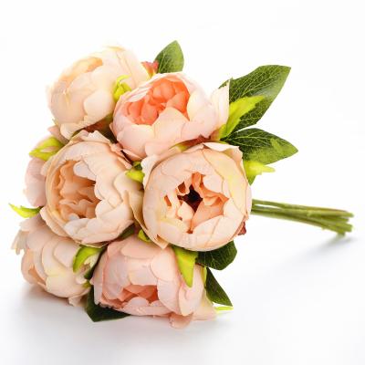 China Wedding High Quality Silk Plastic Bride Peony Stem Mini Artificial Flower THCAF627 for sale