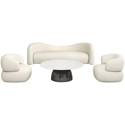 China Nordic high-end white sofa arc sofa creative combination technology fabric sofa for sale