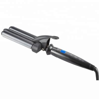 China Ceramic Tapered Appliances Black Ceramic Hair Clippers Hair Curler Tools, 3 Barrel Curling Iron Wand for sale