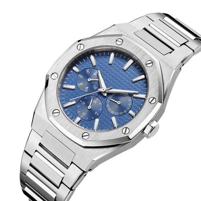 China Custom Luxury Brand Wrist Watch Quartz Analog Octagonal Logo Stainless Steel Auto Date Watches for sale