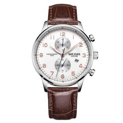 China Mens Automatic Genuine Leather Straps Watch Private Label Dropshipping Date Mark Chronograph Custom Watches for sale