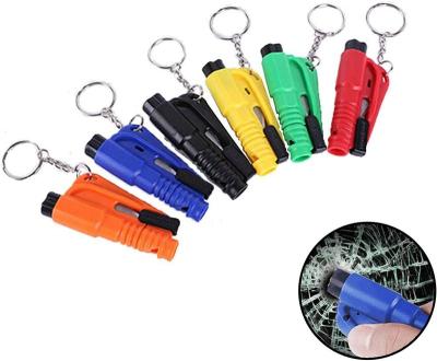 China Plastic + Steel Needle Emergency Car Tool Window Key Chain Glass Breaker and Seat Belt Cutter for sale