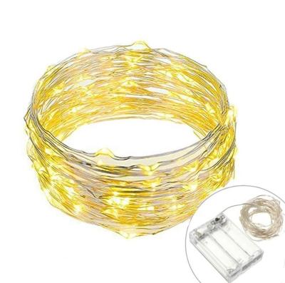 China Outdoor Decoration 3AA Powered 5M 50 LED Copper Wire String Lights Outdoor Fairy Lights for sale