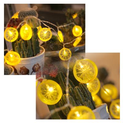 China Bestselling Christmas Lemon Slice Lamp LED String Colorful Sweet Orange Fruit Shape Battery Lamp 1.5m for sale