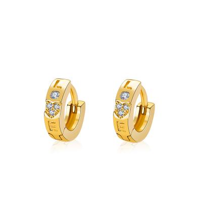 China New TRENDY 18k gold earrings brass plated letters love fashion personality simple hugg female wholesale for sale