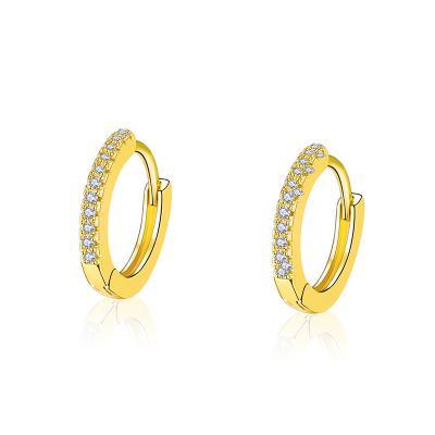 China Wholesale High Quality FASHIONABLE Zircon 18K Gold Plated Brass Stud Earrings For Female Girl Jewelry Fashion Trend for sale