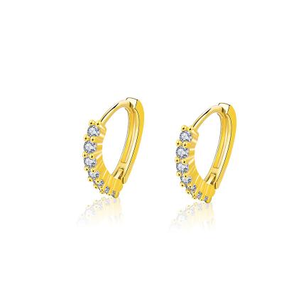 China TRENDY Simple Zircon Stud Earrings Plated 18K Gold Parity High Quality Stud Earrings Wholesale Fashion Trend Jewelry for sale