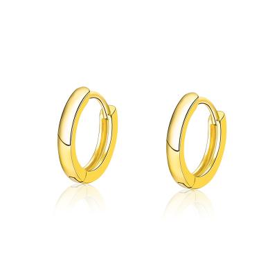 China Dubai TRENDY Fashion Wholesale Jewelry 18k Gold Thin Huggies Copper Circle Hoop Earrings For Women for sale