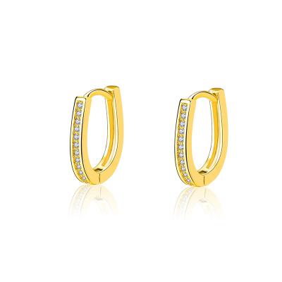 China Fashionable 18K Gold Plated Stud Earrings High Quality Huggie Zircon Stud Earrings For Women Jewelry Wholesale for sale