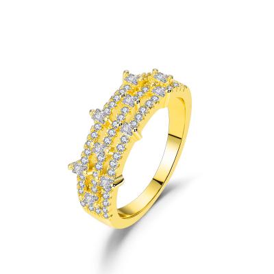 China 2021 TRENDY Fashion CZ Zircon Ring 18K Gold Plated Jewelry Women's Wedding Ring Gift for sale