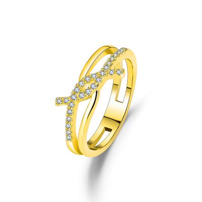 China FASHIONABLE Custom Knotted Simple Design Ring, Women's 18K Gold Plated Jewelry Wedding Ring for sale