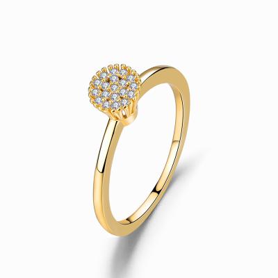 China TRENDY Fashion Woman Engagement Ring 18K Gold Plated Jewelry Inlaid Zircon Wedding Ring Copper Ring for sale