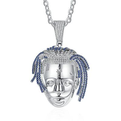 China New Product Selling Ice Rock Hiphop Hip Hop Hot Hit Zircon Key Pendant Necklace Men's Ice Rock Jewelry Silver Plated for sale