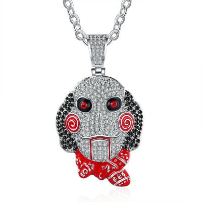 China Wholesale Hip Hop Clown Personality Hip Hop Jewelry Ice Out Chain Men And Women Pendant Necklace for sale